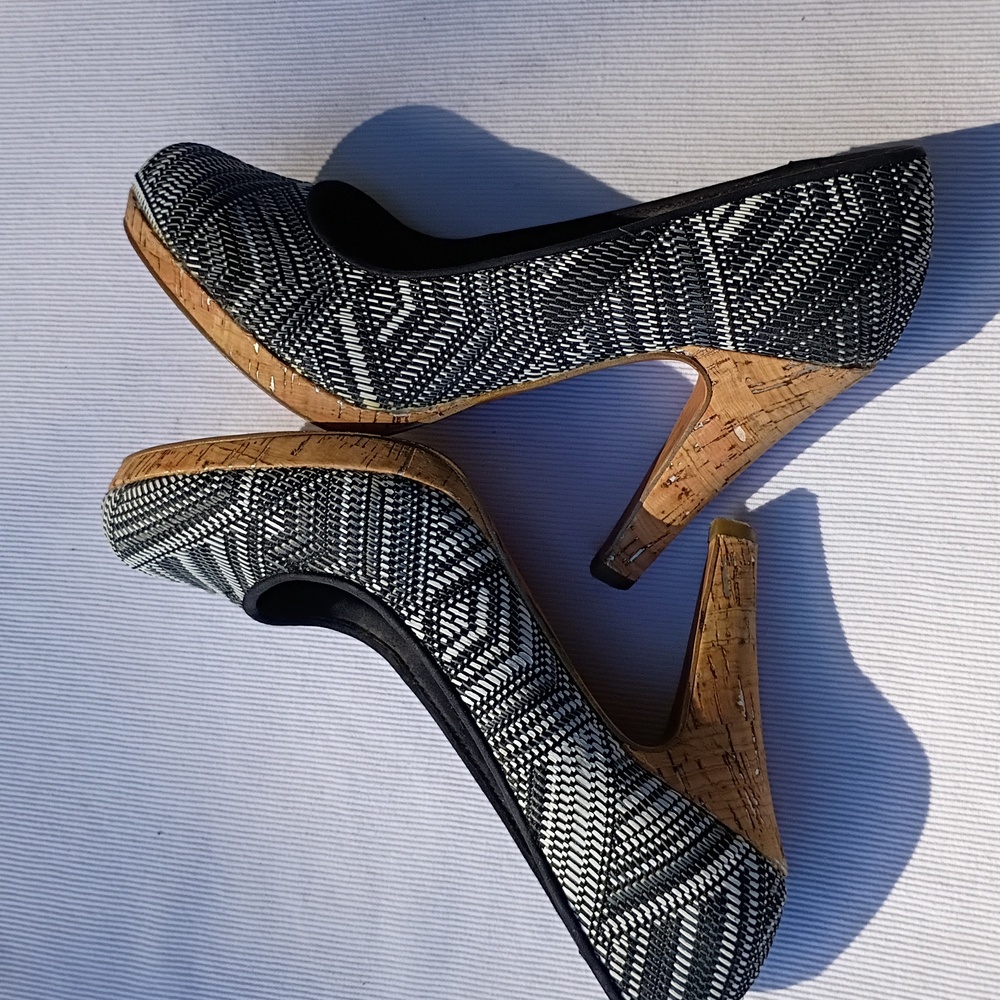 Marco Tozzi Woven Black And White Textile Shoe